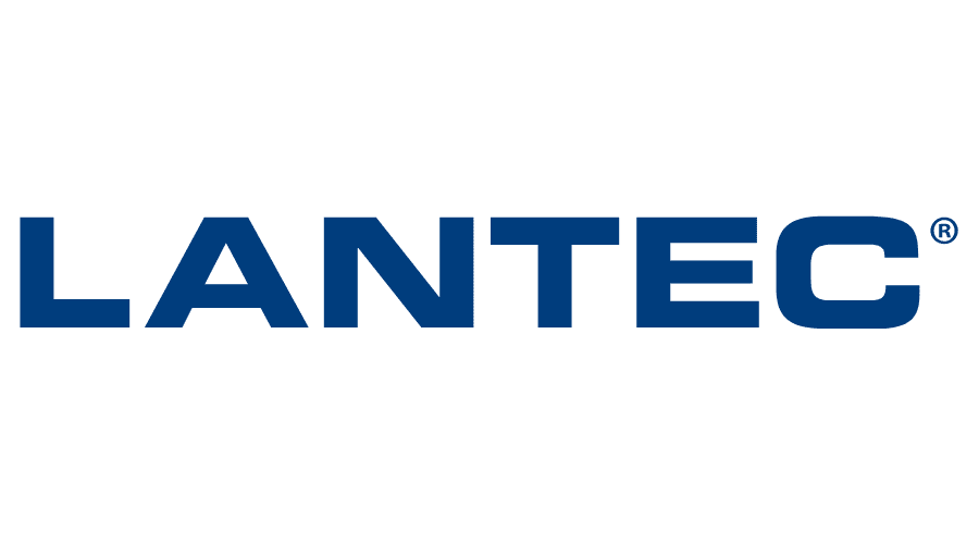 The image displays the word "LANTEC" in bold, blue uppercase letters on a white background. A registered trademark symbol (®) appears near the top right corner of the "C.